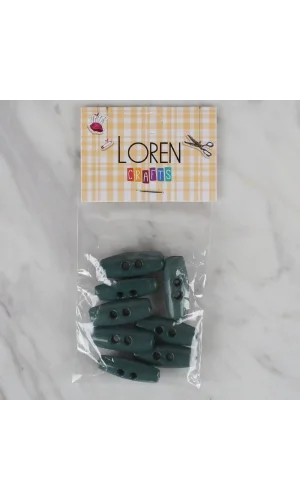 Loren Crafts yeşil 8 li çoban düğmesi - 65