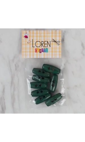 Loren Crafts yeşil 8 li çoban düğmesi - 92