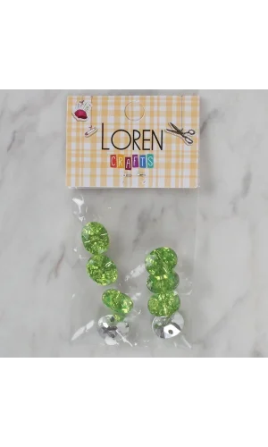 Loren Crafts yeşil 8 li düğme - 247