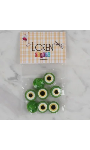 Loren Crafts yeşil 8 li nazar boncuğu düğme - 164