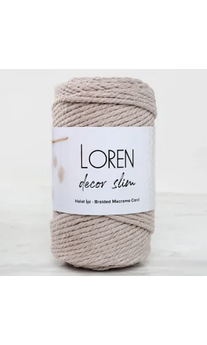 Loren Decor Slim 3 Büküm Makrome İpi Bej - L049