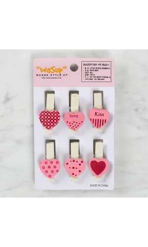 Loren Dekoratif Pembe Kalp Desenli Mandal 6lı