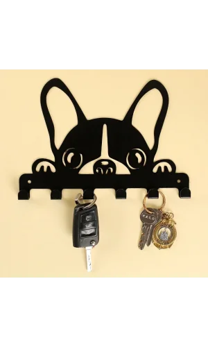 Loren Home Siyah Metal Köpek Anahtarlık