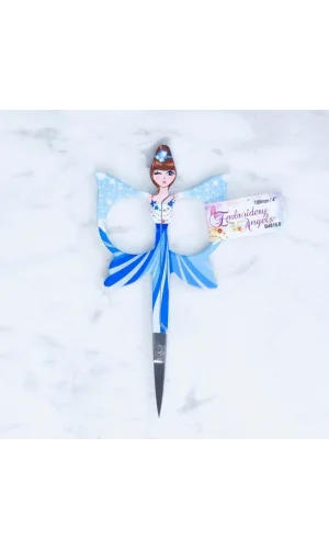 Loren Kelebek Modelli Desenli Makas Mavi - B4816.6