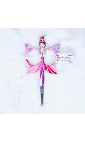 Loren Kelebek Modelli Desenli Makas Pembe - B4816.