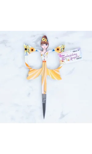 Loren Kelebek Modelli Desenli Makas Sarı - B4816.6