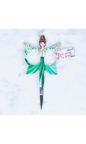 Loren Kelebek Modelli Desenli Makas Yeşil - B4816.