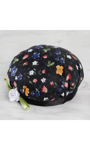 Loren Kola Takılabilir İğnedenlik Siyah Çİçekli