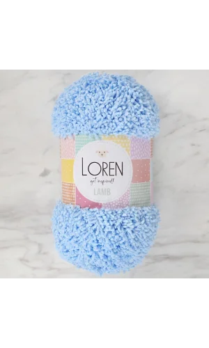 Loren Lamb Bebe Mavi El Örgü İpi - R040