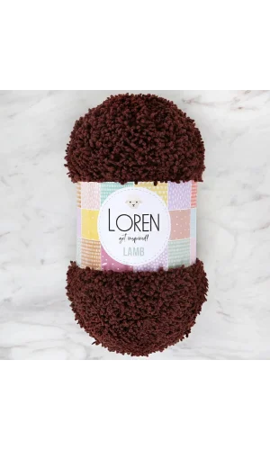Loren Lamb Kahverengi El Örgü İpi - R043