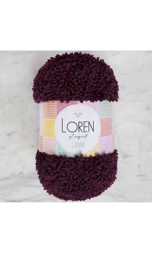 Loren Lamb Patlıcan Moru El Örgü İpi - R015