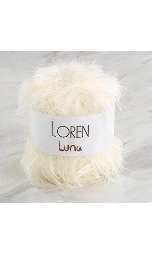 Loren Luna Tavşan Tüyü Krem El Örgü İpi - R083 - 34005