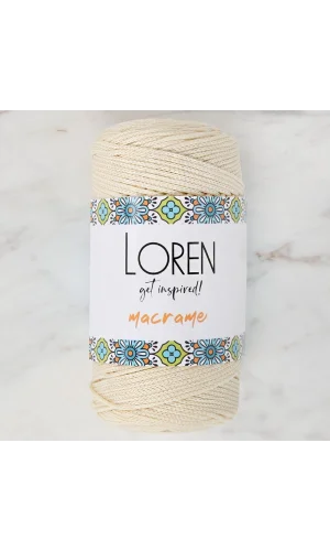 Loren Macrame Krem El Örgü İpi - RM 016