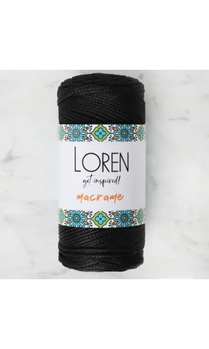 Loren Macrame Siyah El Örgü İpi - RM 001 - 34323