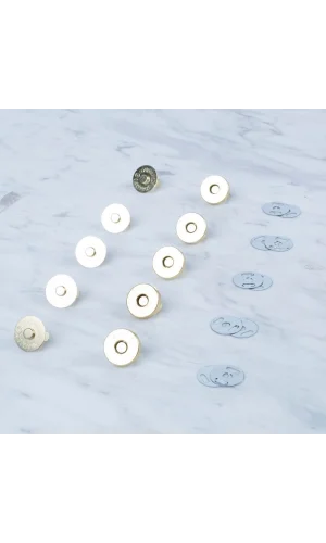 Loren Manyetik Altın Renk Metal 5 li Çıt Çıt Set