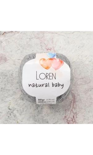 Loren Natural Baby Açık Gri El Örgü İpi - R079 - 33827