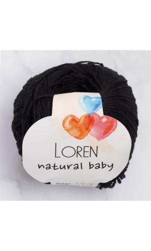 Loren Natural Baby Siyah El Örgü İpi - R004 - 33697