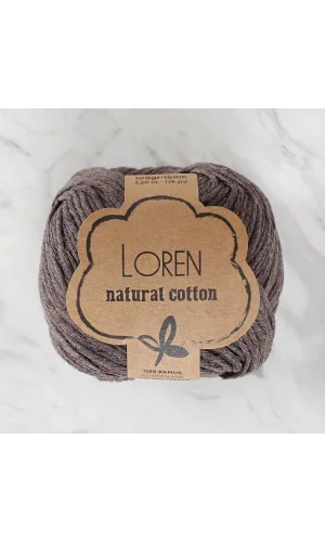 Loren Natural Cotton Kahverengi El Örgü İpi - R069
