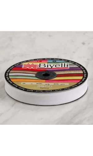 Loren Pamuk Beyaz Katlı Biye -1