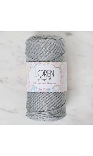 Loren Polyester Soft Macrame Açık Gri El Örgü İpi - LM036 - 34441