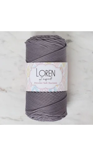 Loren Polyester Soft Macrame Gri El Örgü İpi - LM050 - 34448
