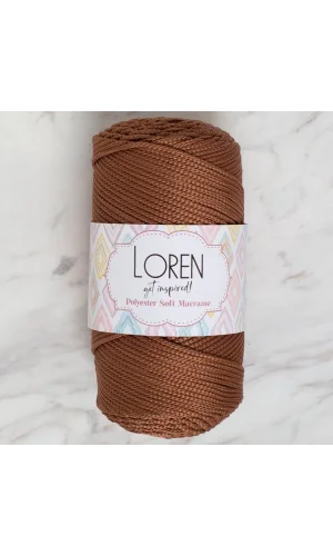 Loren Polyester Soft Macrame Kahverengi El Örgü İpi - LM033 - 34439