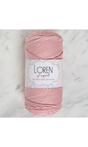 Loren Polyester Soft Macrame Pembe El Örgü İpi - LM042 - 34446