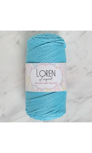 Loren Polyester Soft Macrame Turkuaz El Örgü İpi - LM045 - 34447