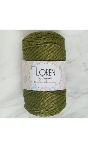 Loren Polyester Soft Macrame Yeşil El Örgü İpi - LM010 - 34429