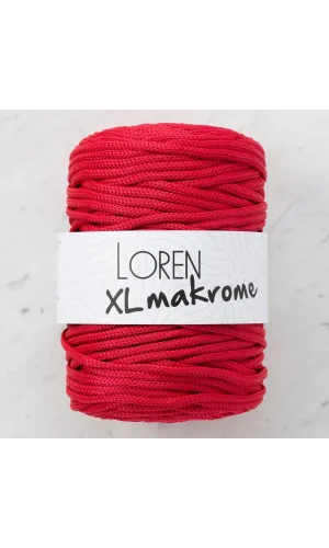 Loren XL Makrome Kırmızı El Örgü İpi - R048 - 33714