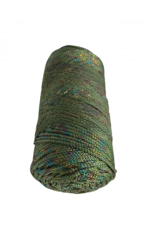 Makrome İpi 3mm Polyester Haki Simli