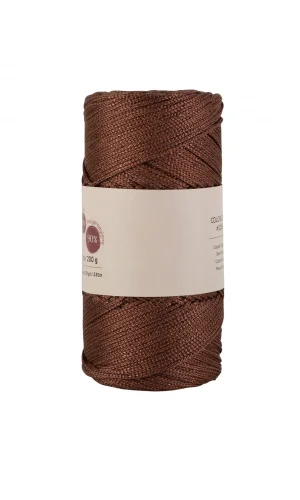 Makrome İpi 3mm  Polyester Kahve Simli