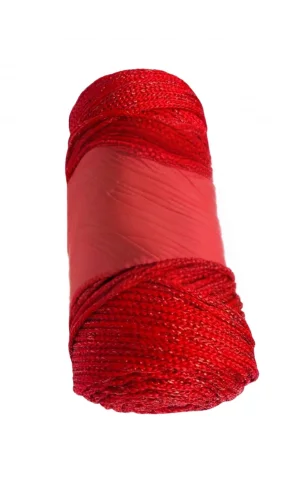 Makrome İpi 3mm Polyester Kırmızı Simli