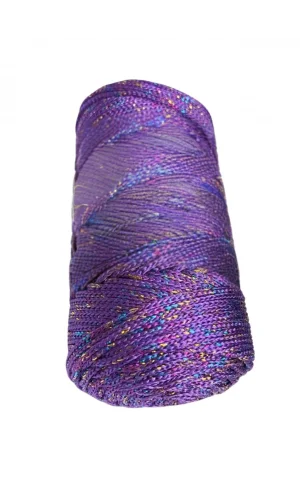 Makrome İpi 3mm  Polyester Mor Simli