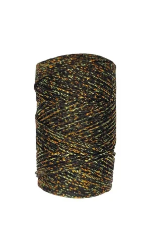 Makrome İpi 3mm  Polyester Siyah Altın Simli