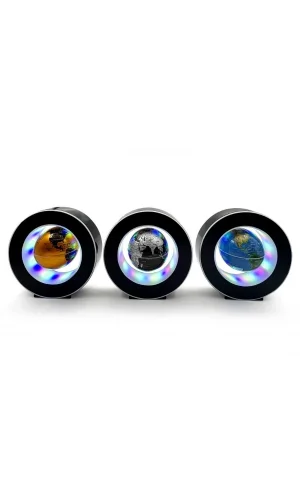 Manyetik Siyah Model Yuvarlak Ledli Dünya Küre