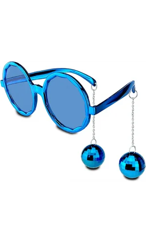 Mavi Disko Toplu Küpeli Parti Gözlüğü