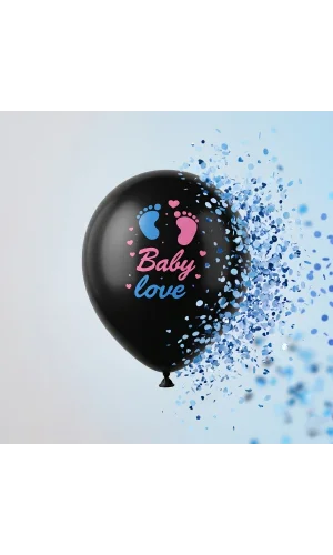 Mavi Konfetili Cinsiyet Balonu