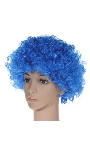 Mavi Renk Kıvırcık Peruk