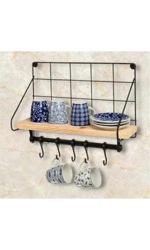 Metal Askılıklı Kahve Köşesi Rafı