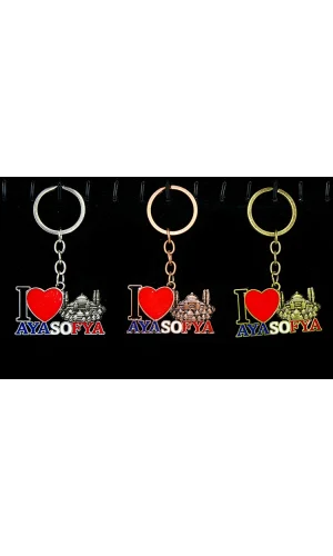 Metal Ayasofya Anahtarlık (I Love Ayasofya)
