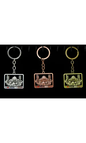 Metal Ayasofya Anahtarlık Kare Tasarım