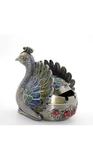 Metal Tavuskuşu Figürü Küllük