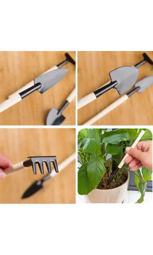 Mini Ahşap Hobi Bahçe Seti 3 Parça