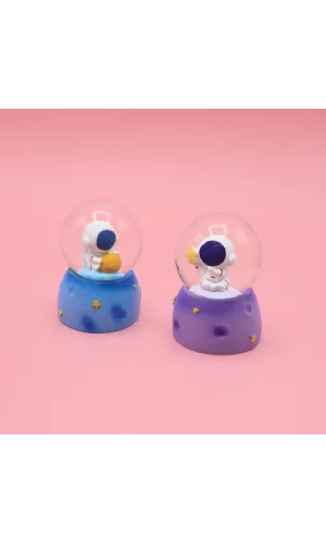 Mini Boy Sevimli Astronot Tasarımlı Işıklı Kar Küresi