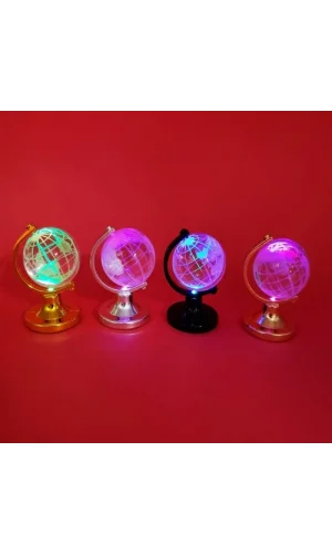 Mini Işıklı Cam Kristal Dünya