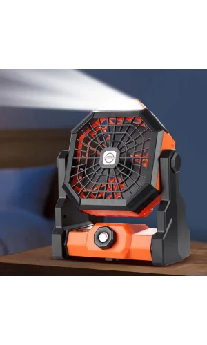 Mini Şarjlı Ledli Kare Fan