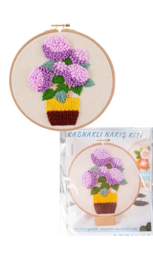 Nakış Kitleri Kasnaklı 13.5 X 18.8 cm Ortanca