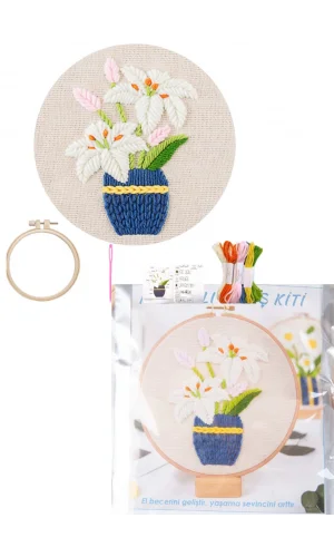 Nakış Kitleri Kasnaklı 13.5 X 18.8 cm Zambak