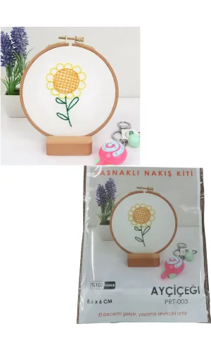 Nakış Kitleri Kasnaklı 8.6 X 6 cm Ayçiçeği